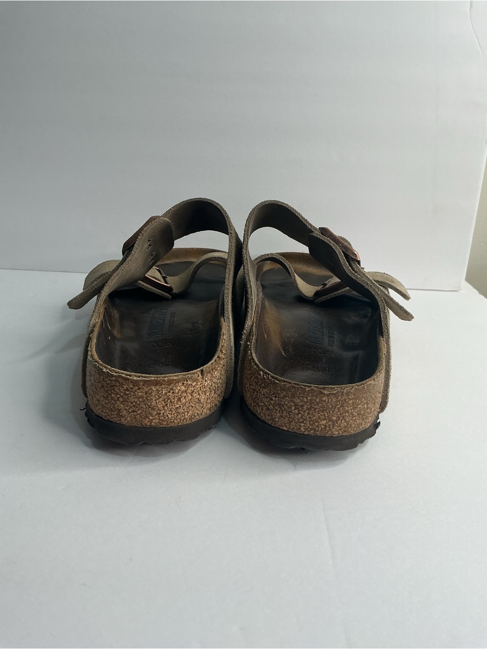 Birkenstock Arizona Taupe Suede Slides Cork Sandals Women’s 8 - Picture 5 of 6